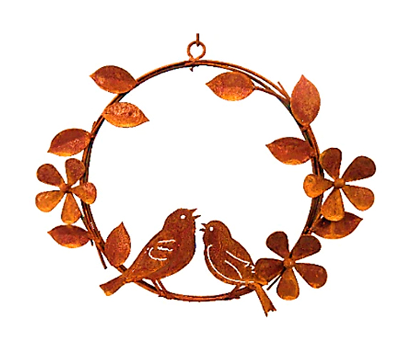 Steel Garden Art - Singing Birds Wreath